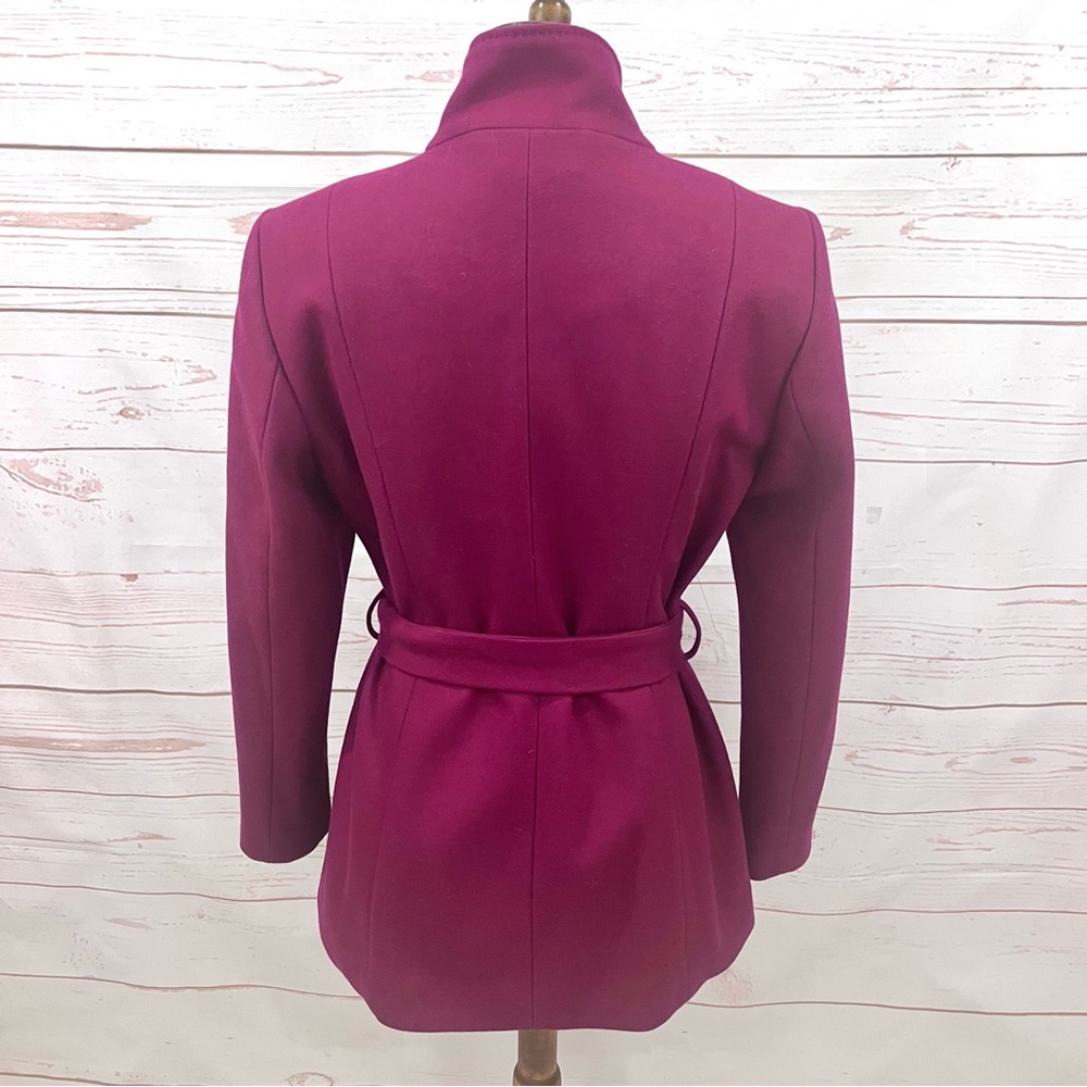 NWOT Ted Baker Magenta Berry Asymmetrical Wrap Drytaa Belted Wool Cashmere Coat - Picture 9 of 15